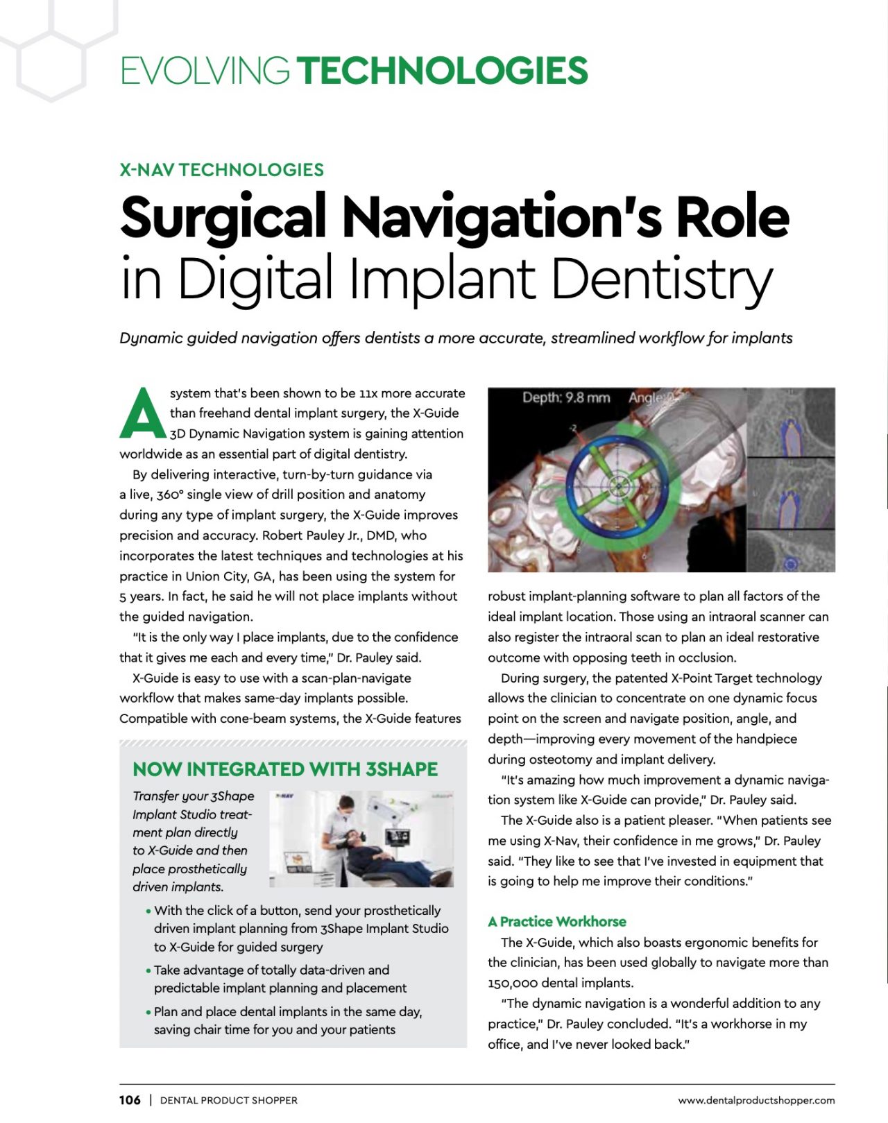 Industry News on XGuide Dynamic 3D Navigation in Dentistry